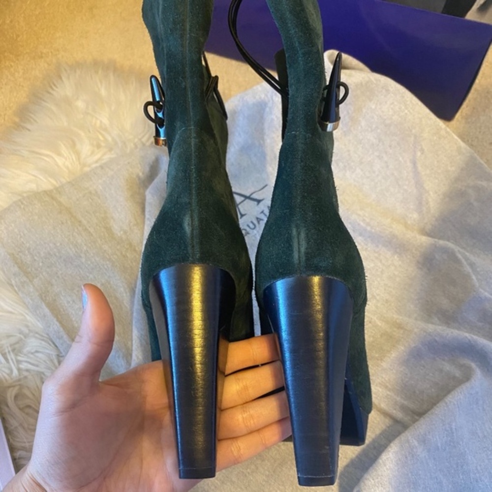 Unique House of Harlow 1960 dark Green Dyson Real Suede high heel Ankle Boots ❤️ - Picture 7 of 13
